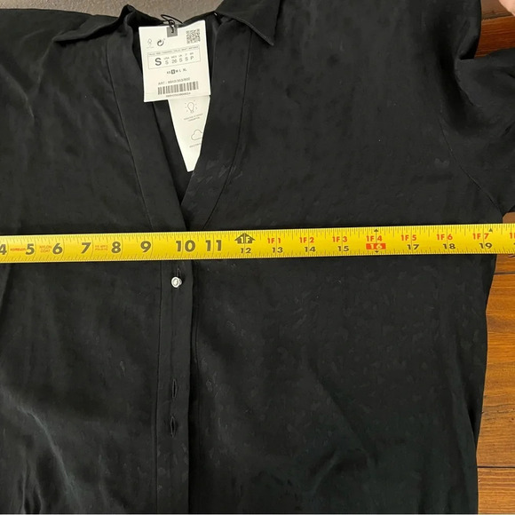 New Zara Black Leopard Jacquard Mini Dress Sz S - Picture 12 of 16